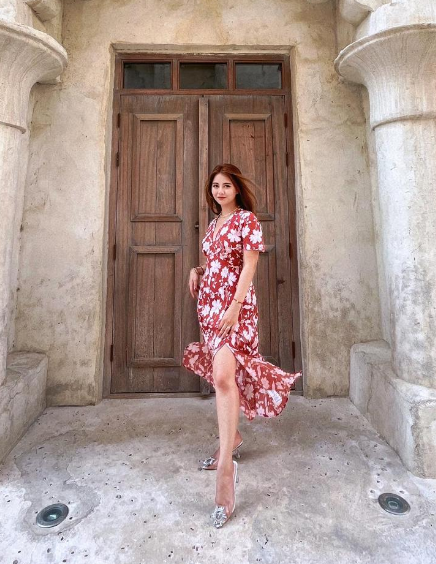Archt. Bea Narsico in a floral dress